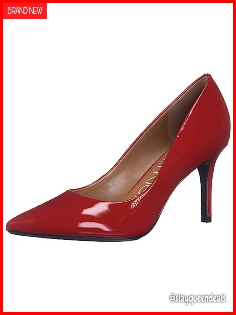Pointed Toe Stiletto Pump Faux Leather Cushioned Slip On Dress Shoe